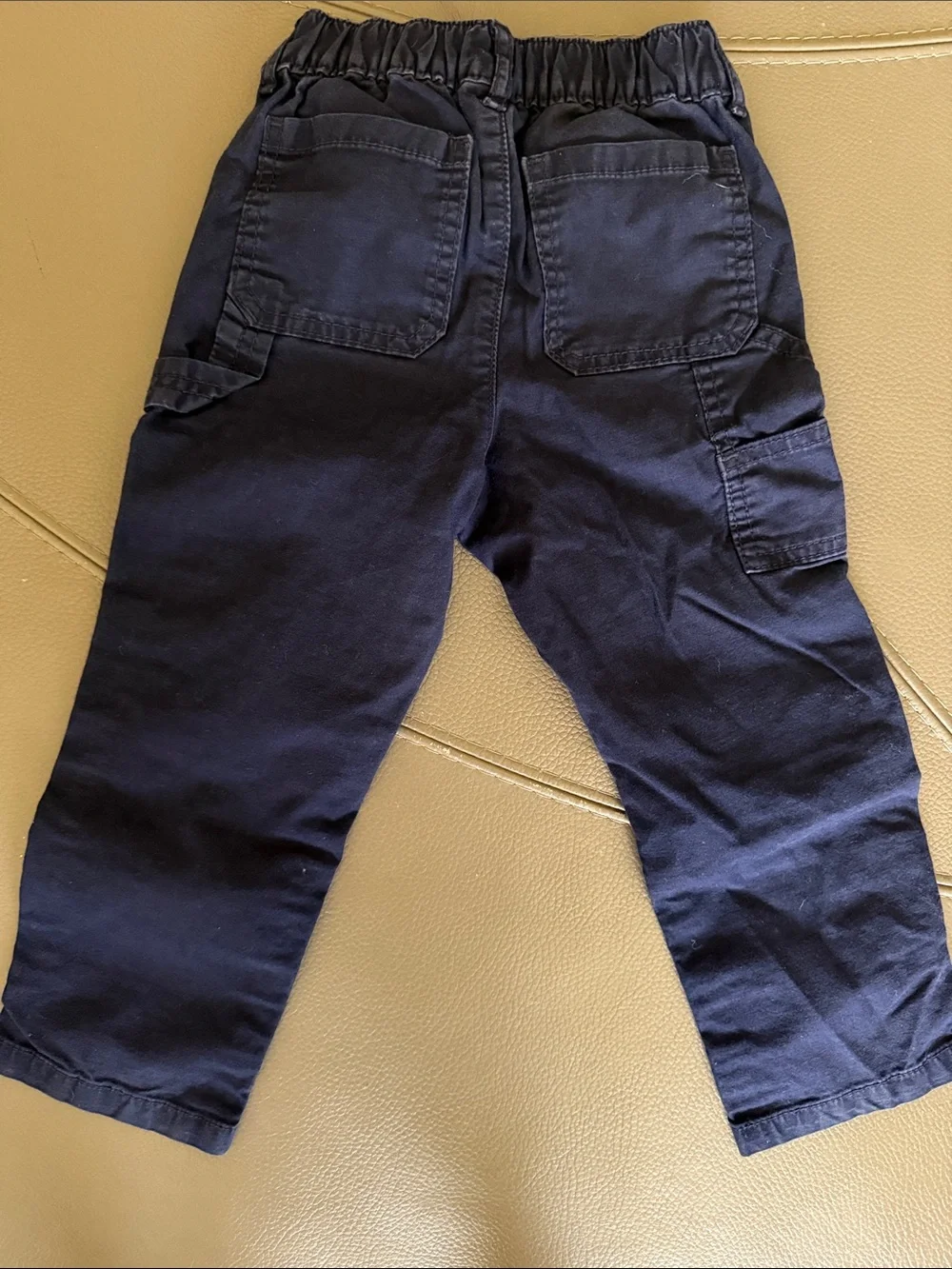 3T Gap toddler boys navy blue Cargo Pants - elastic waist button enclosure knee